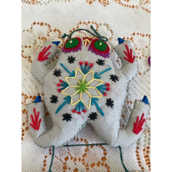 Vintage Folk Art Garland Ornaments Chinese Animals Embroidered Signs Of Zodiac - Picture 6 of 12